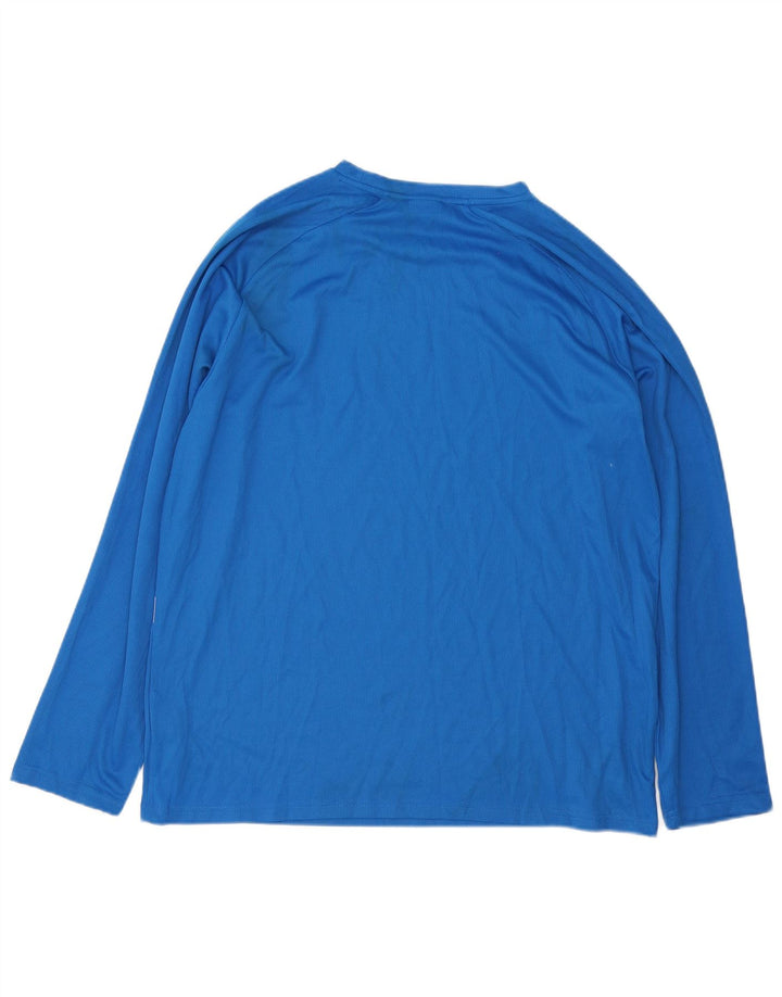Puma Mens Top Manga Longa Grande Listrado Azul Poliéster