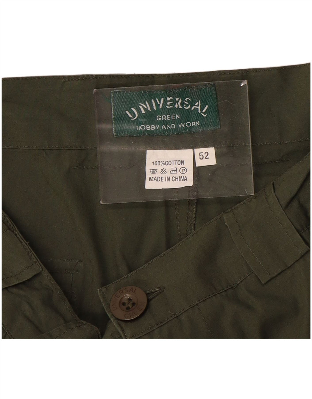Shorts cargo feminino VINTAGE IT 52 XL W36 algodão cáqui