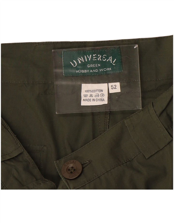 Shorts cargo feminino VINTAGE IT 52 XL W36 algodão cáqui
