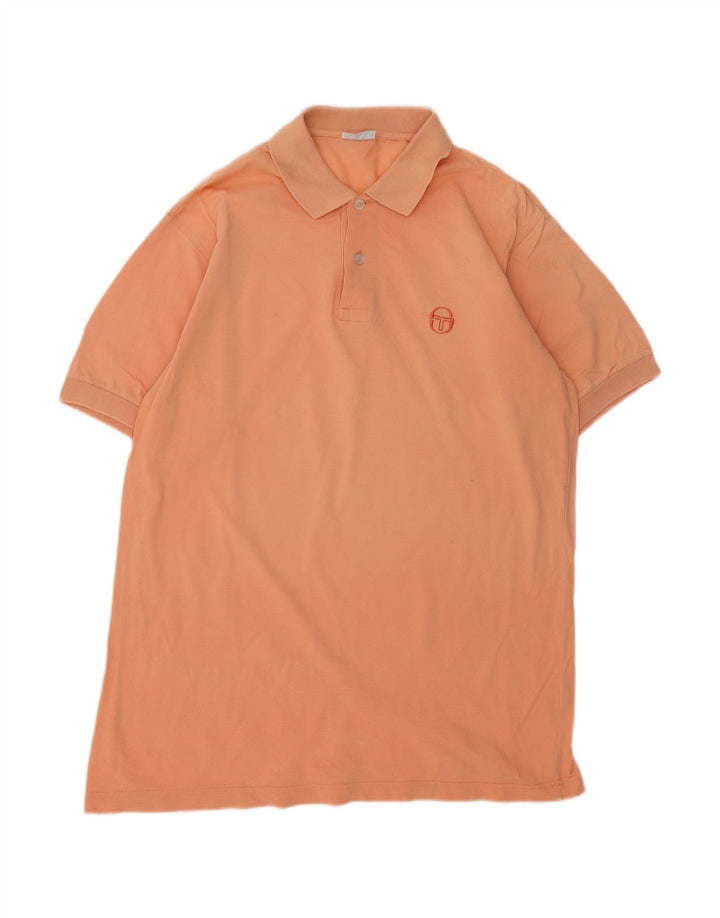 SERGIO TACCHINI Camisa polo masculina grande algodão laranja