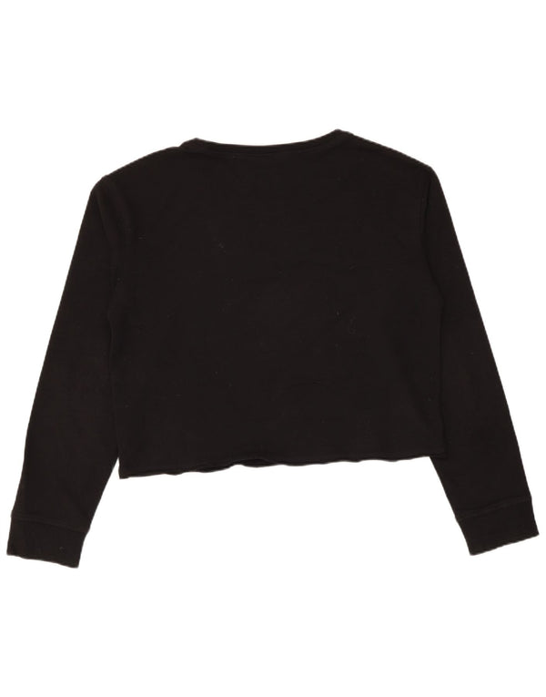 Vans feminino gráfico crop moletom jumper UK 14 médio preto