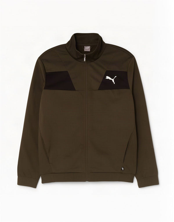 Puma Mens Tracksuit Top Jaqueta XL Khaki Colourblock Poliéster