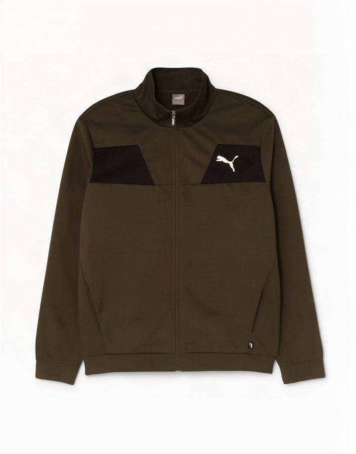 Puma Mens Tracksuit Top Jaqueta XL Khaki Colourblock Poliéster