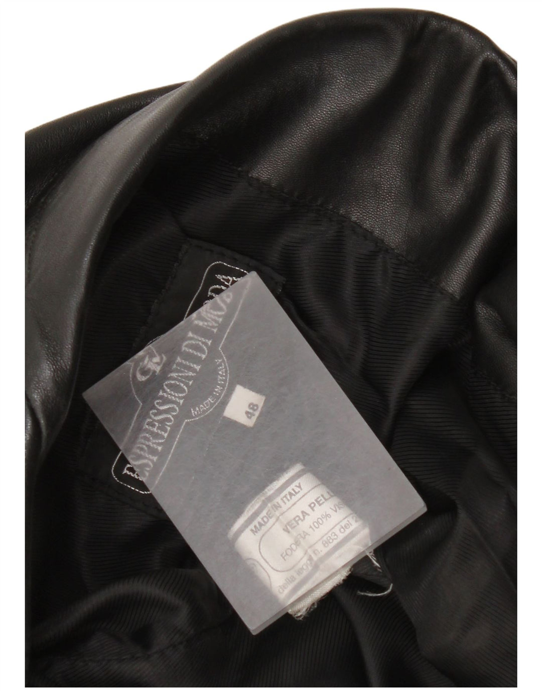 Jaqueta blazer de couro vintage feminina com 3 botões IT 48 XL couro preto