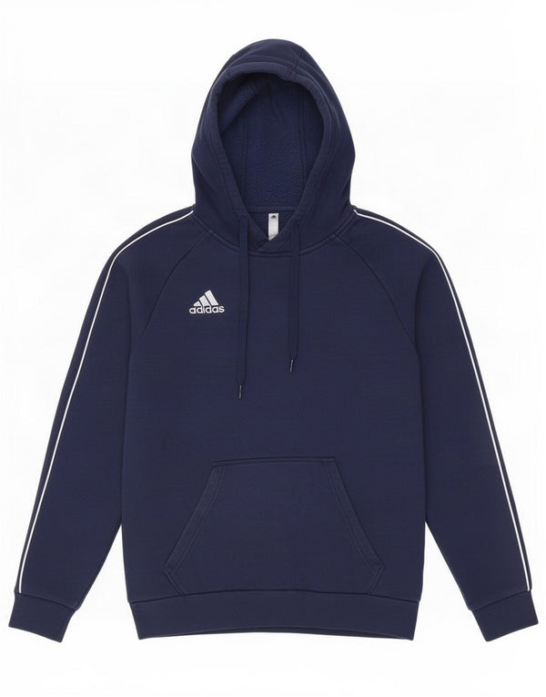 Adidas Mens Hoodie Jumper Pequeno Algodão Azul Marinho
