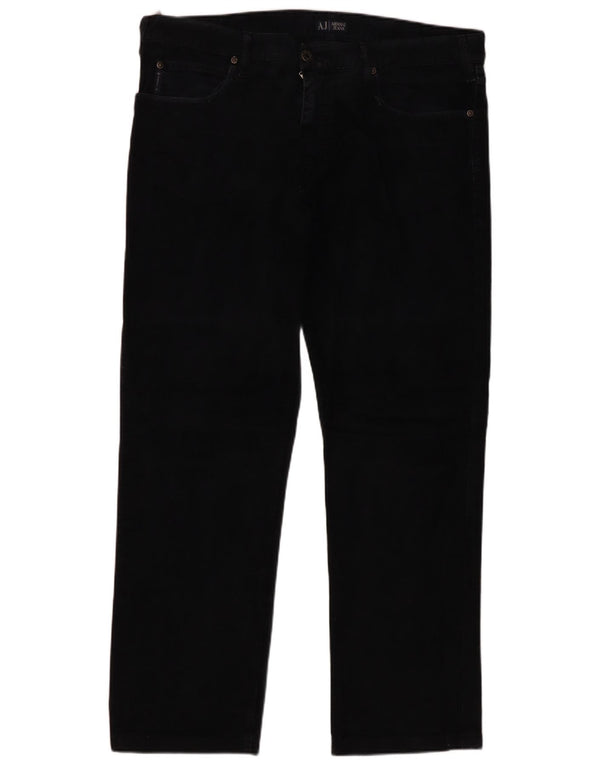 Calça masculina reta casual Armani W38 L30 algodão preto