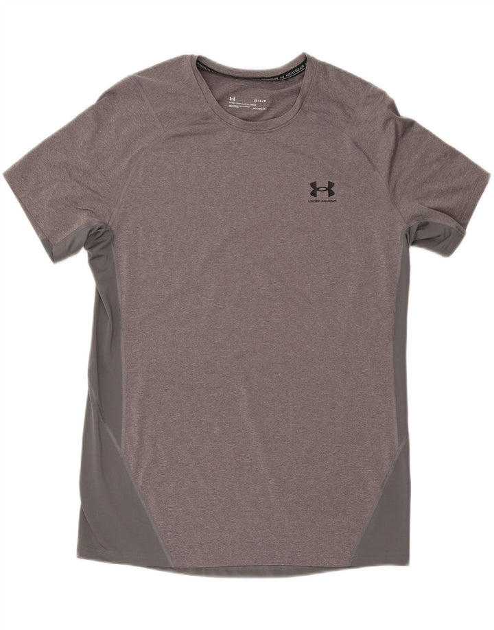 Camiseta masculina Under ARMOUR Heat Gear grande cinza