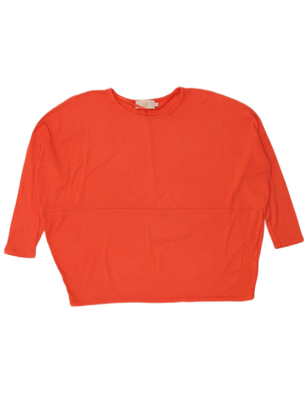 Top feminino oversized Dack's manga 3/4 Reino Unido 10 viscose laranja pequena