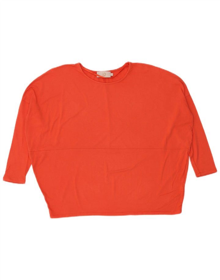 Top feminino oversized Dack's manga 3/4 Reino Unido 10 viscose laranja pequena