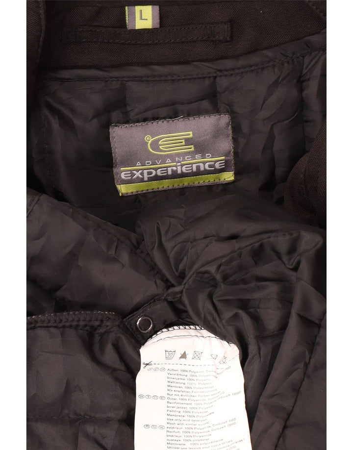 Jaqueta vintage masculina acolchoada Racer UK 40 grande poliamida preta
