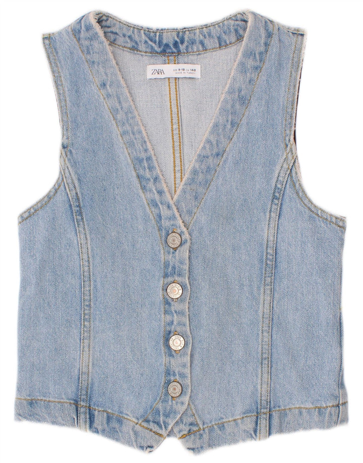 Zara Colete Jeans Meninas 9-10 Anos Azul