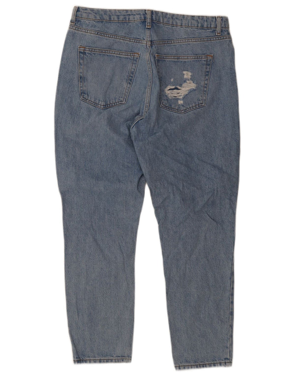 Calça jeans masculina Topshop Mom Distressed Tapered W34 L30 Azul Algodão