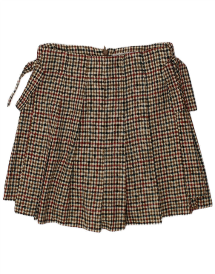 ZARA Girls Skort 9-10 Anos Poliéster Houndstooth Multicolorido