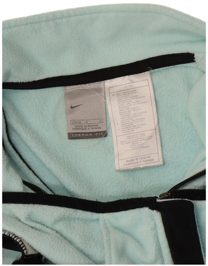 Jaqueta de lã feminina Nike US 12/14 grande poliéster turquesa