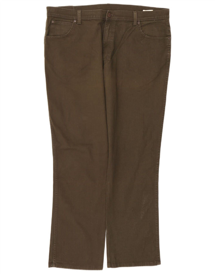 Wrangler Calça jeans masculina reta W42 L32 algodão cáqui