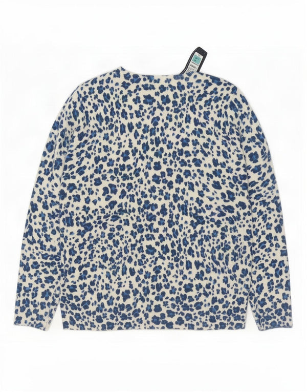 Suéter feminino Marks & Spencer com gola canoa Reino Unido 14 médio branco