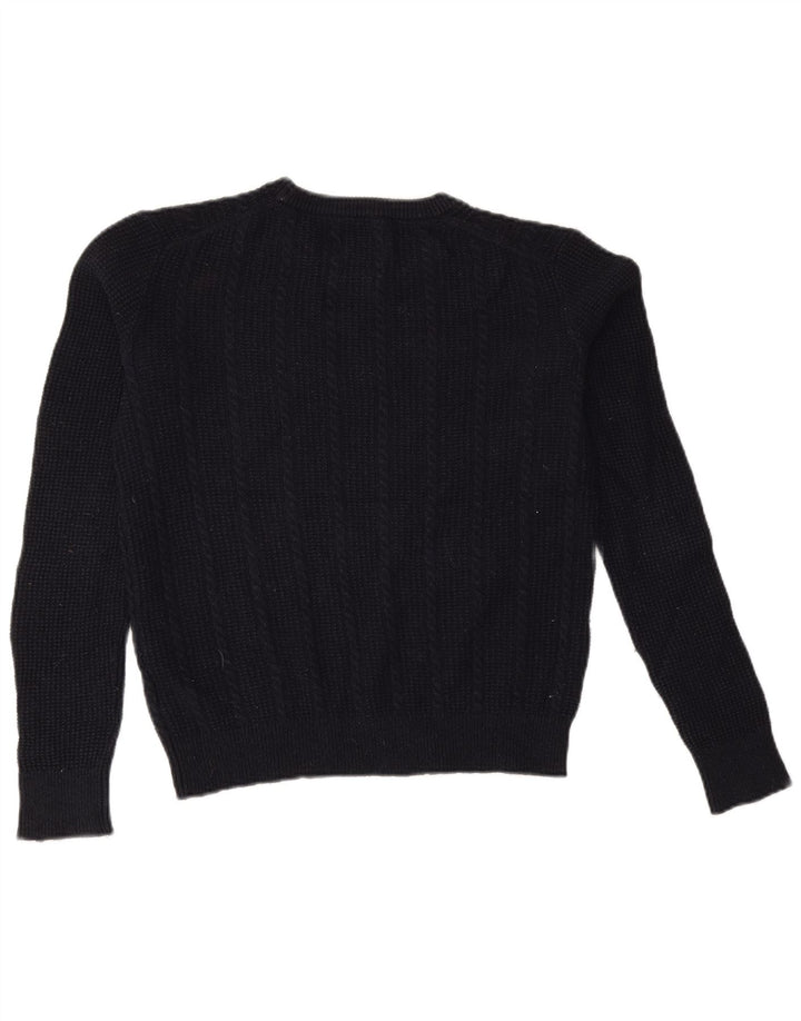 Suéter feminino JACK WILLS com gola redonda Reino Unido 12 médio azul marinho