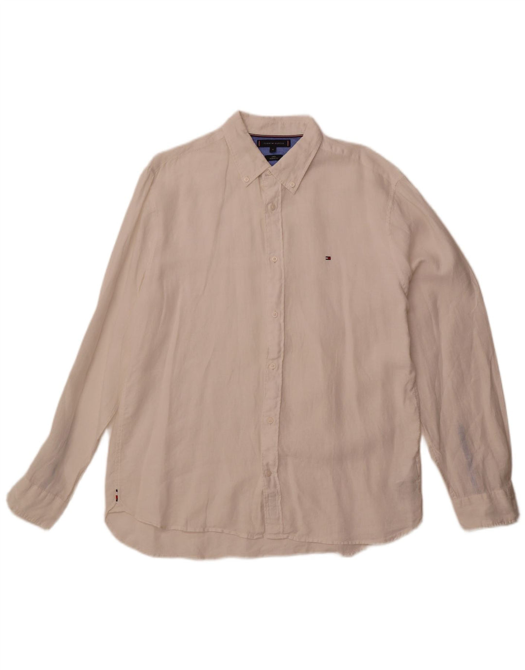 Camisa Tommy Hilfiger Masculina Regular Fit XL Linho Branco