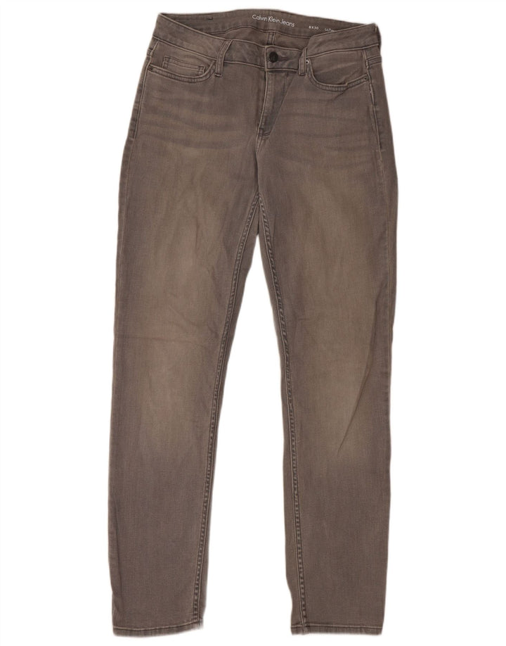 Calça jeans skinny feminina CALVIN KLEIN EUA 8 médio W30 L30 algodão cinza