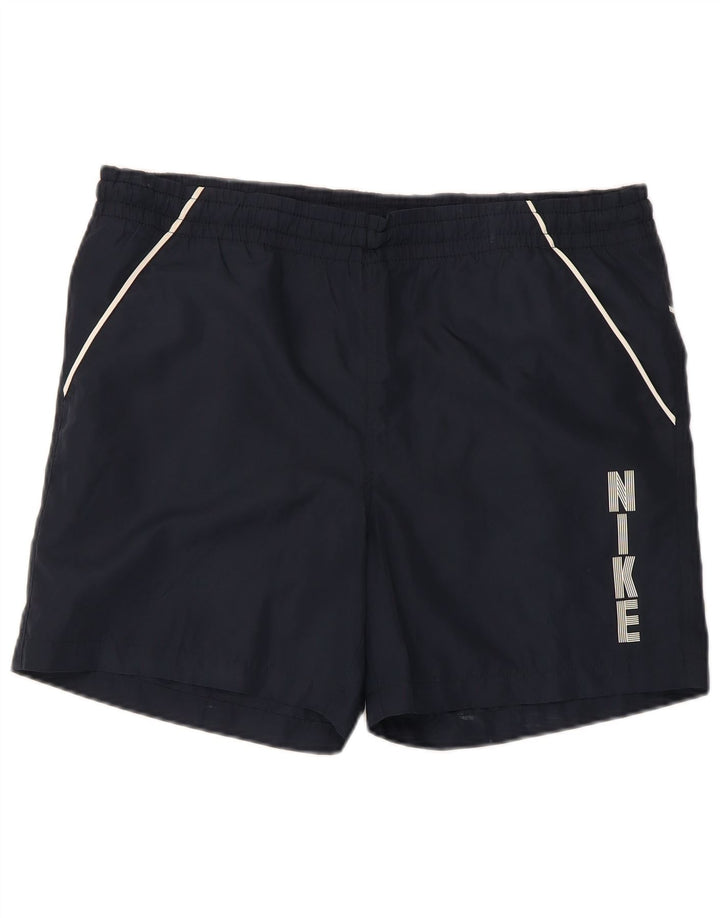 Shorts esportivos gráficos masculinos Nike médio azul marinho poliéster