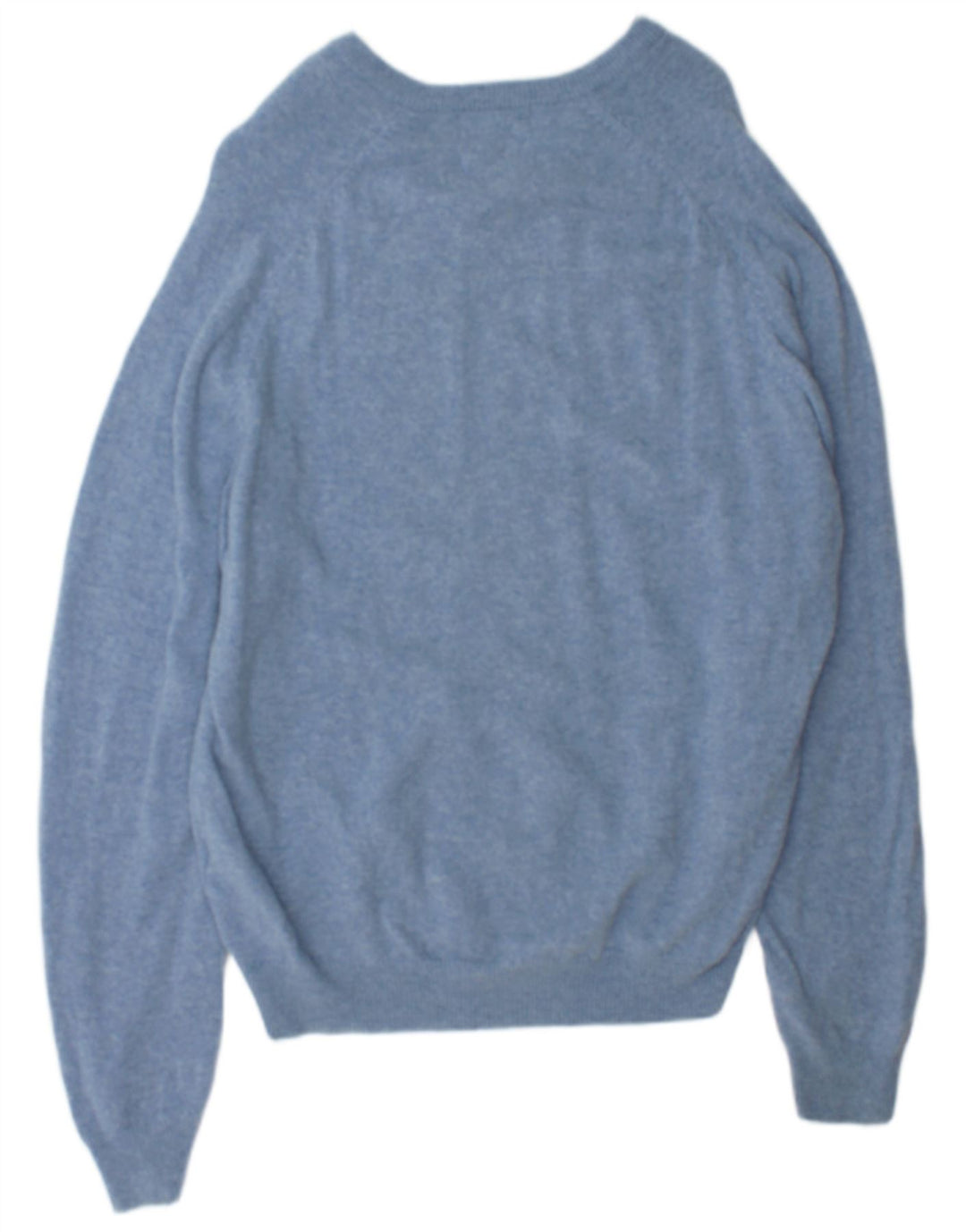 Suéter masculino Marks & Spencer Blue Harbor com decote em V grande manchado azul