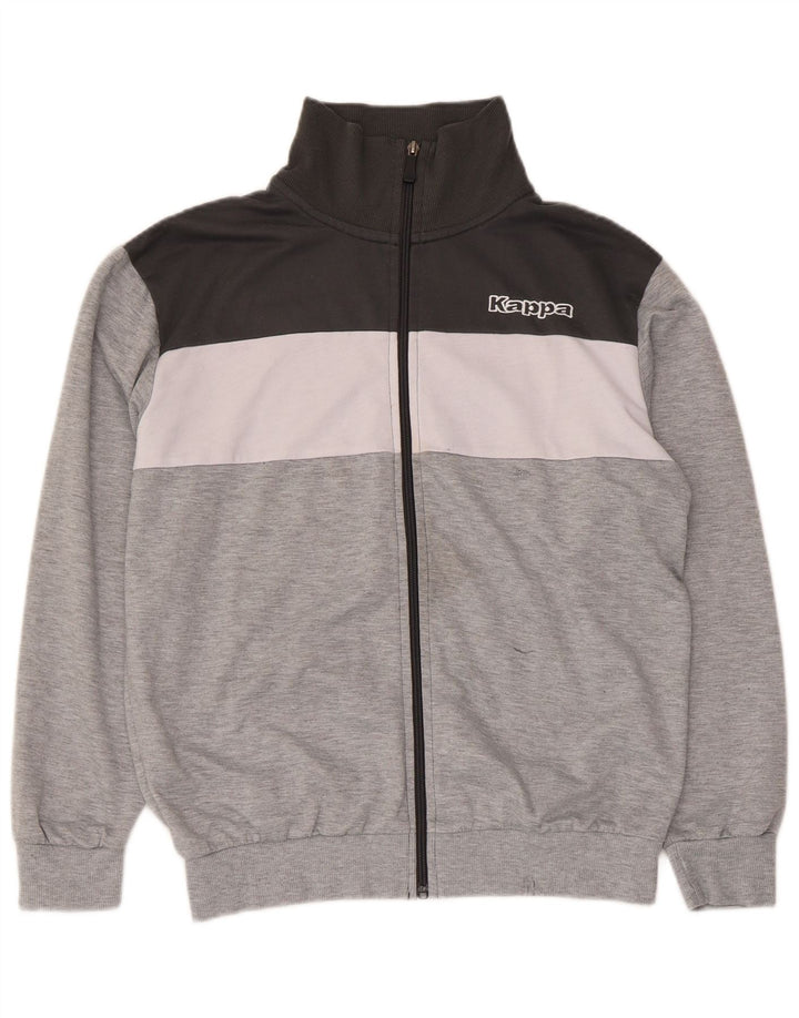 Kappa Mens Treino Top Jaqueta Cinza Médio Colourblock Poliéster