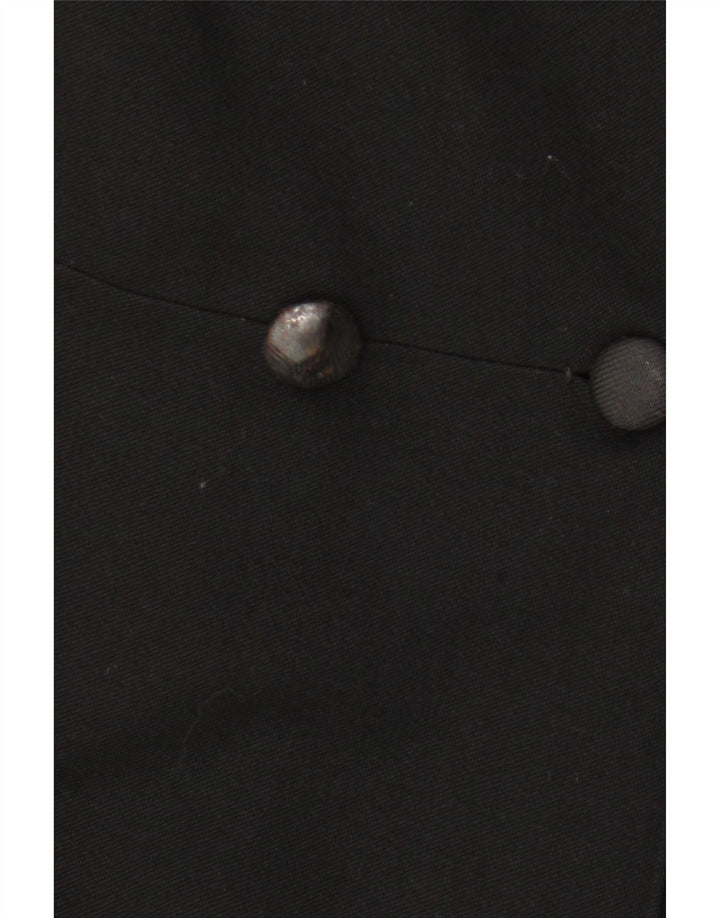 Casaco feminino vintage duplo breasted UK 12 médio preto