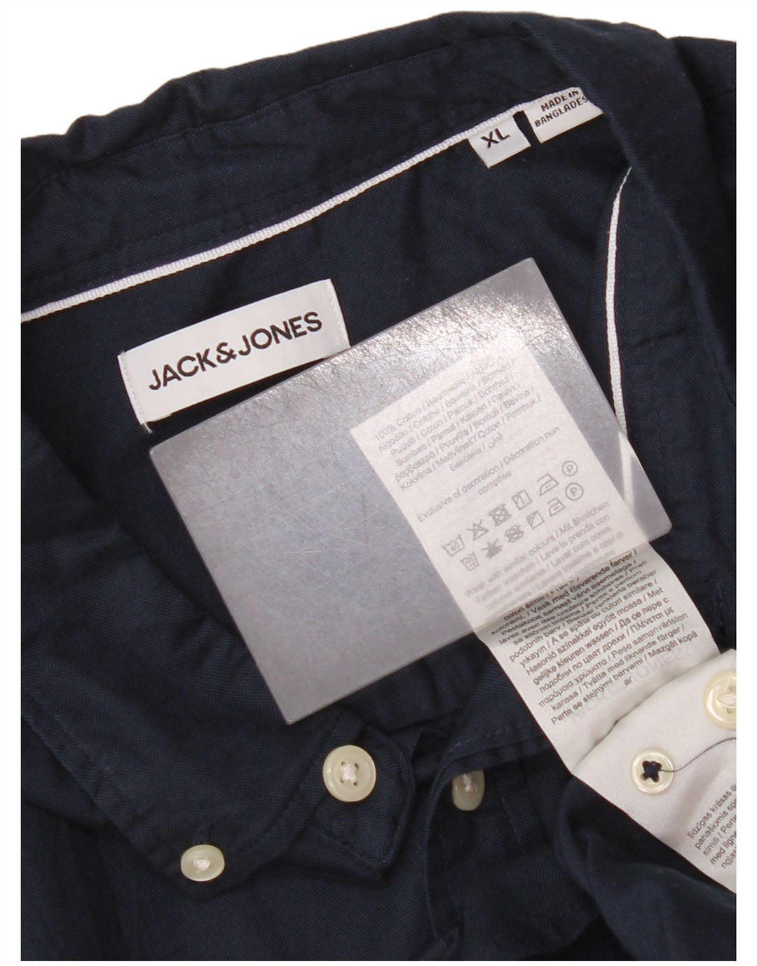 Camisa masculina Jack & Jones XL azul marinho algodão