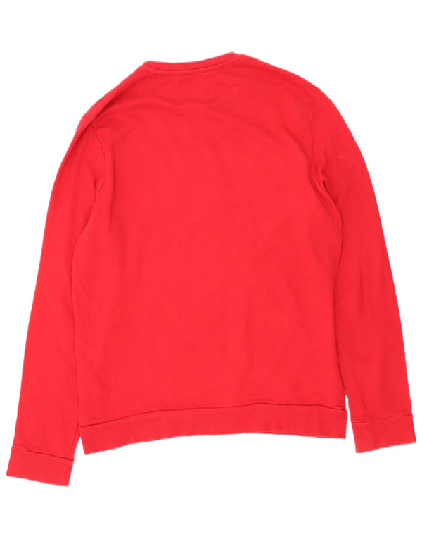 Guess moletom gráfico masculino jumper médio algodão vermelho