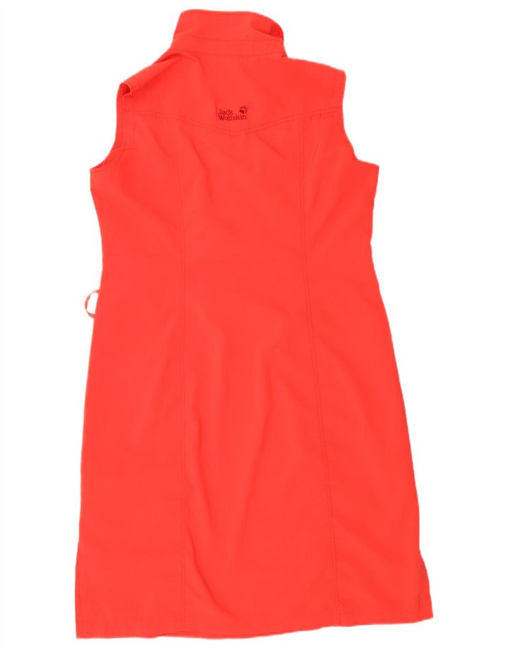 Vestido feminino Jack Wolfskin sem mangas com bainha UK 16 grande poliéster vermelho