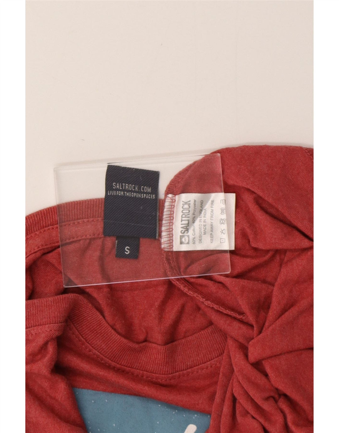 Camiseta masculina gráfica SALTROCK top pequeno algodão vermelho