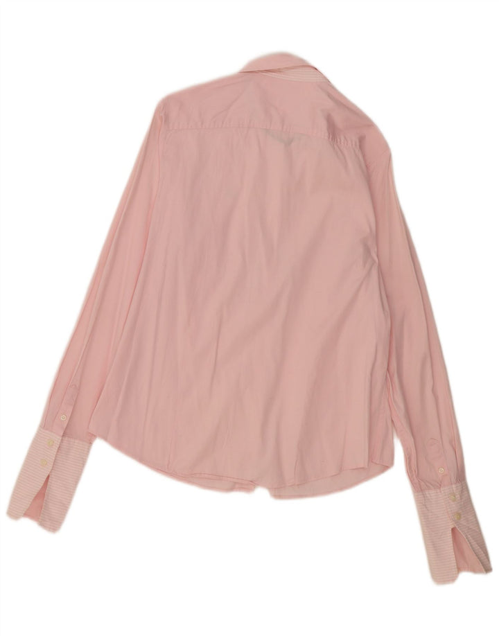 Camisa formal feminina Tommy Hilfiger US 10 grande listrada rosa