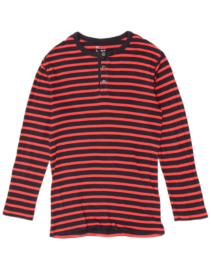 Gap Mens Top Manga Longa XS Azul Marinho Listrado Algodão