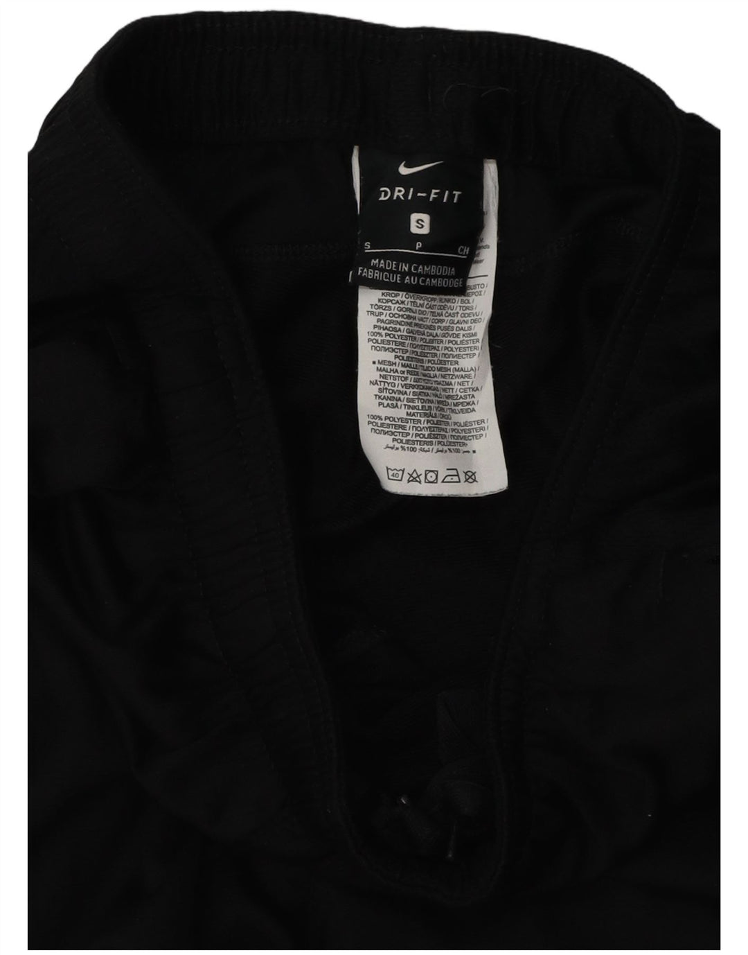 Calça de treino masculina Nike pequena preta colorblock poliéster