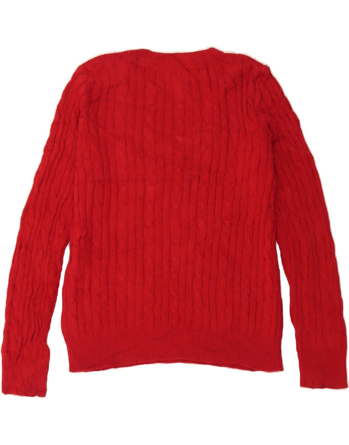 CHAPS Womens V-Neck Jumper Sweater UK 16 Large Red Cotton Vintage Chaps and Second-Hand Chaps from Messina Hembry 