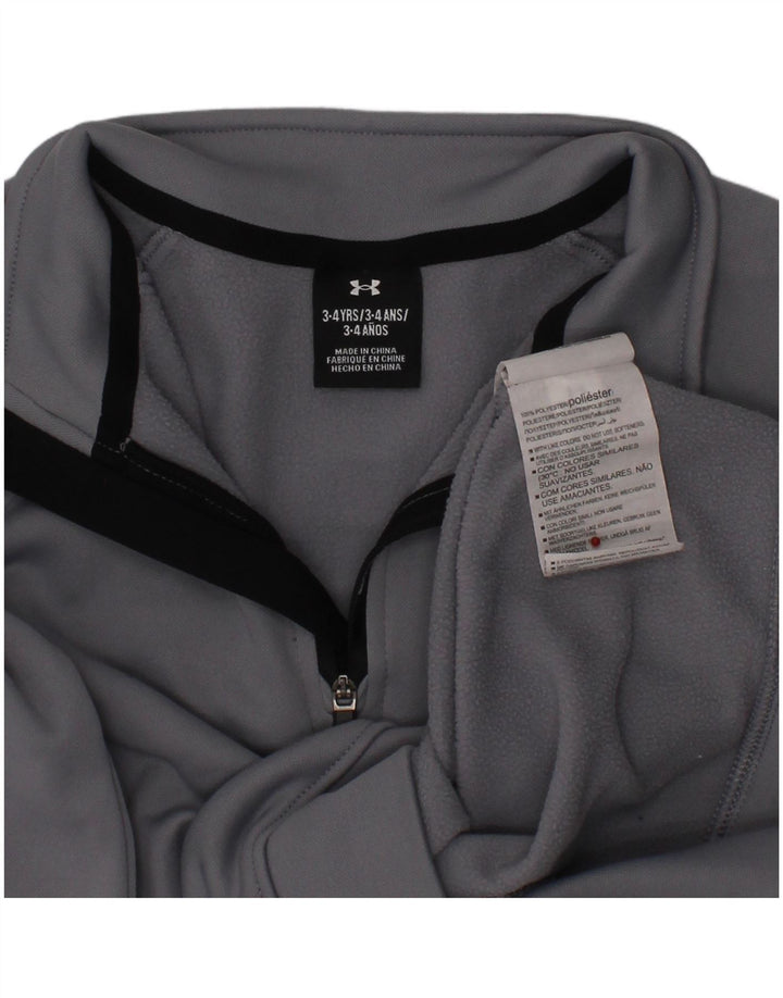 Suéter com capuz gráfico UNDER ARMOUR para meninos de 3 a 4 anos cinza