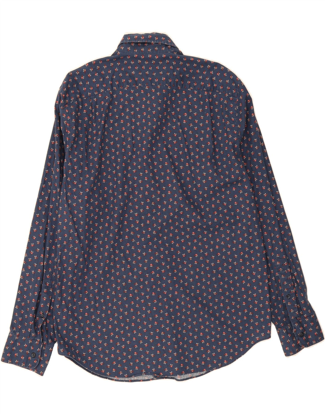 J. CREW Mens Shirt Large Navy Blue Floral Cotton Vintage J. Crew and Second-Hand J. Crew from Messina Hembry 