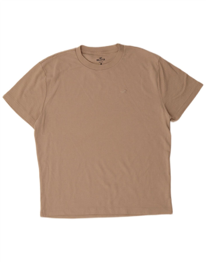 Camiseta masculina HOLLISTER com ajuste relaxado, grande algodão marrom