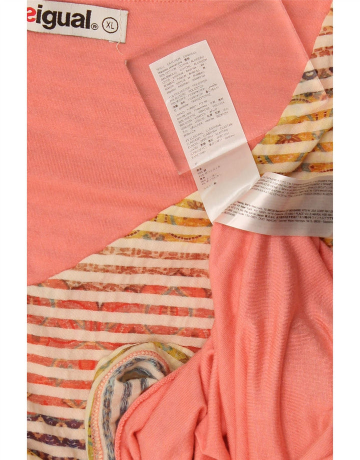 DESIGUAL Vestido feminino com bainha UK 18 XL algodão listrado multicolorido