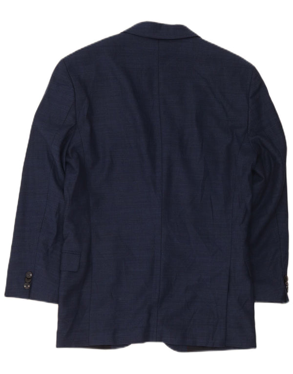 Hugo Boss Jaqueta blazer masculina de 2 botões UE 46 pequena lã virgem azul marinho