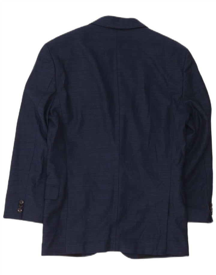 Hugo Boss Jaqueta blazer masculina de 2 botões UE 46 pequena lã virgem azul marinho