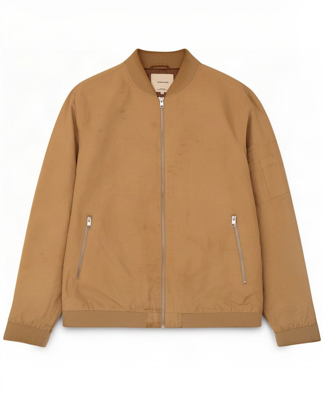 Jaqueta bomber masculina Jack & Jones UK 42 XL poliéster bege