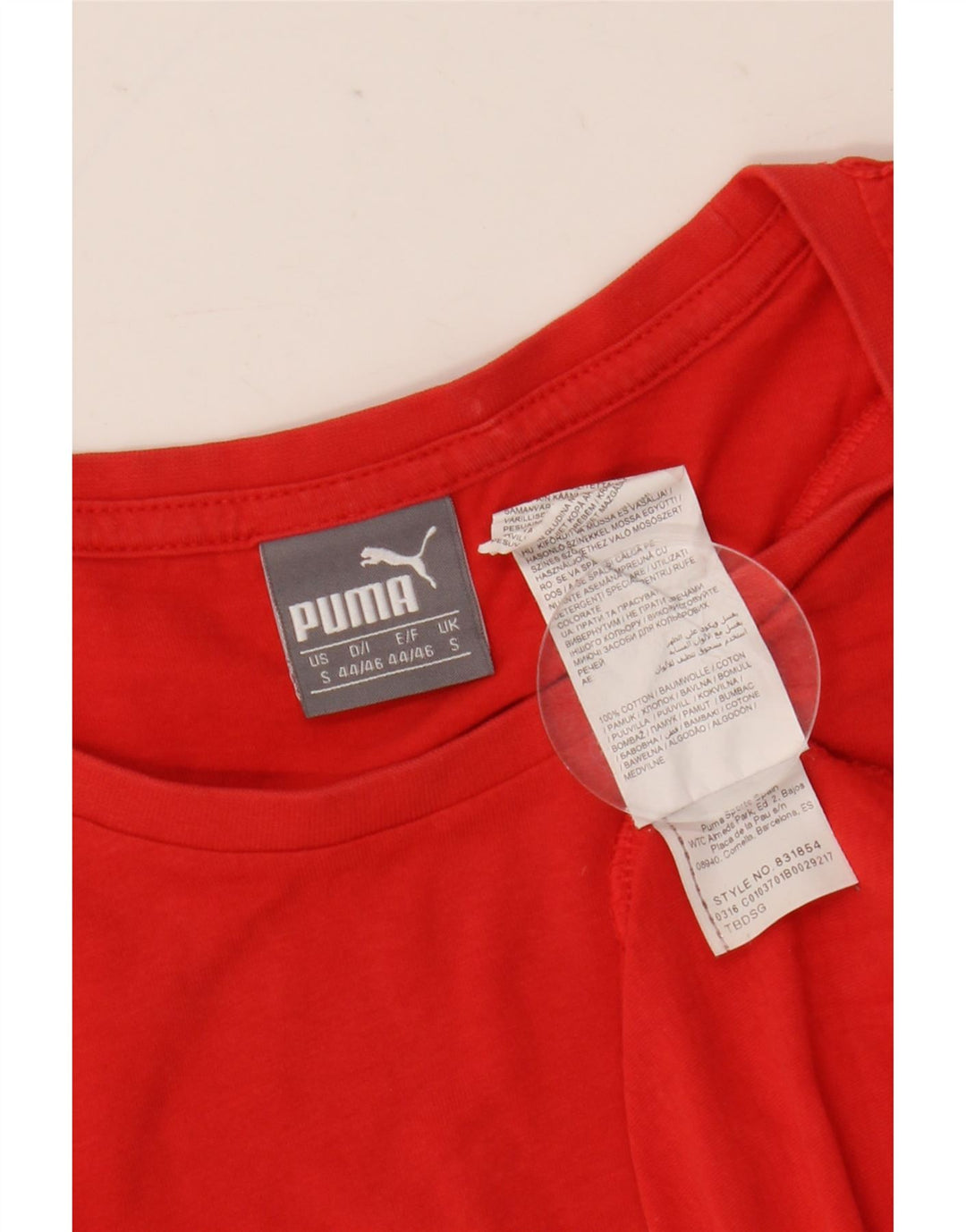 Puma Mens Graphic T-Shirt Top Pequeno Algodão Vermelho