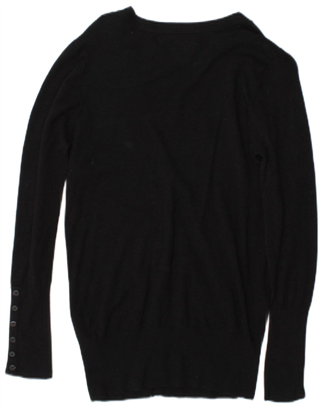 Suéter cardigã feminino Zara Reino Unido 14 médio preto rayon