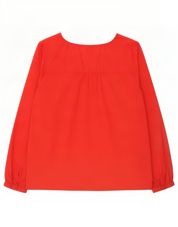 Blusa feminina Tommy Hilfiger de manga comprida e ajuste relaxado. Reino Unido 16 grande vermelho