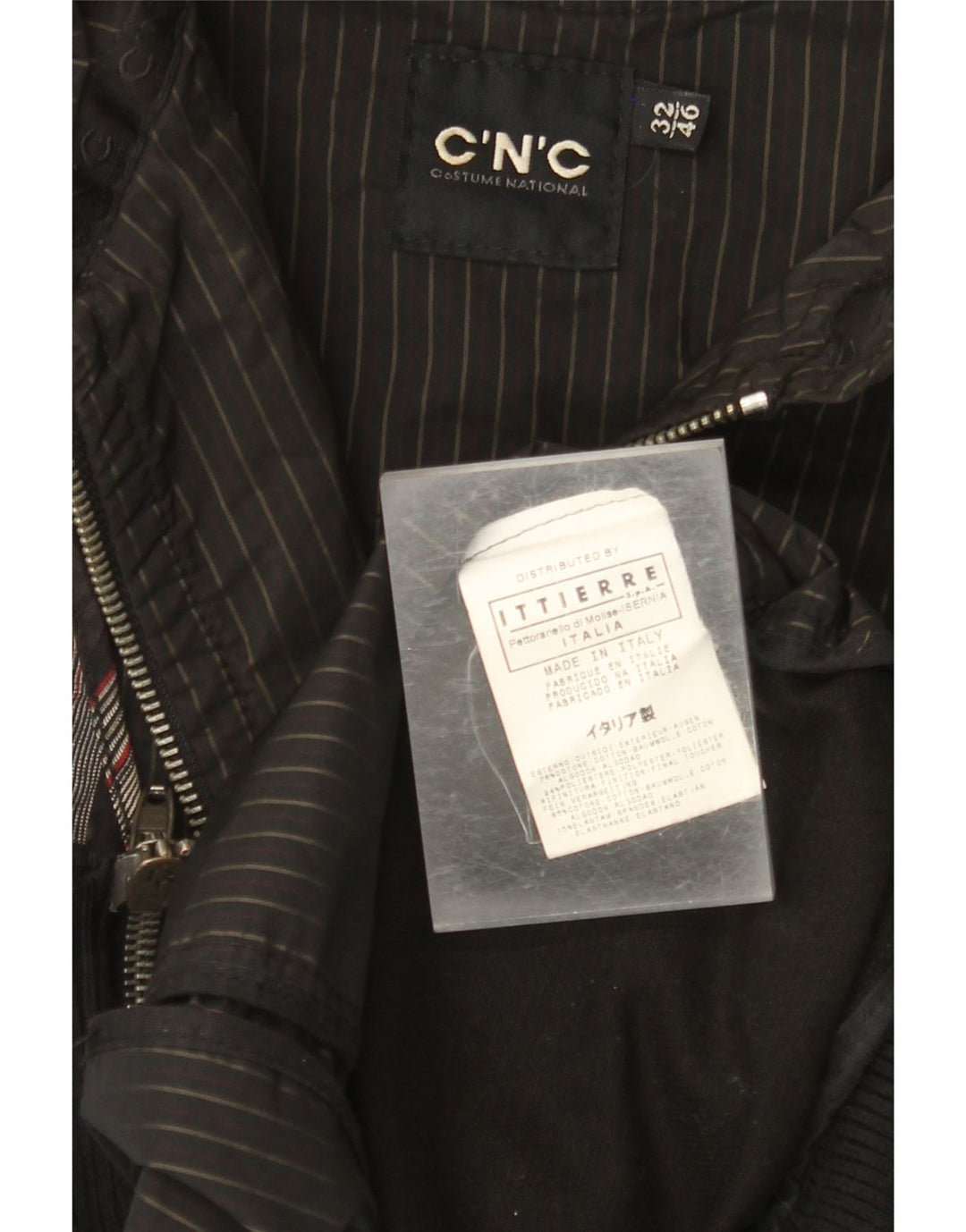 Jaqueta bomber masculina CNC COSTUME NATIONAL IT 36 pequeno algodão listrado preto