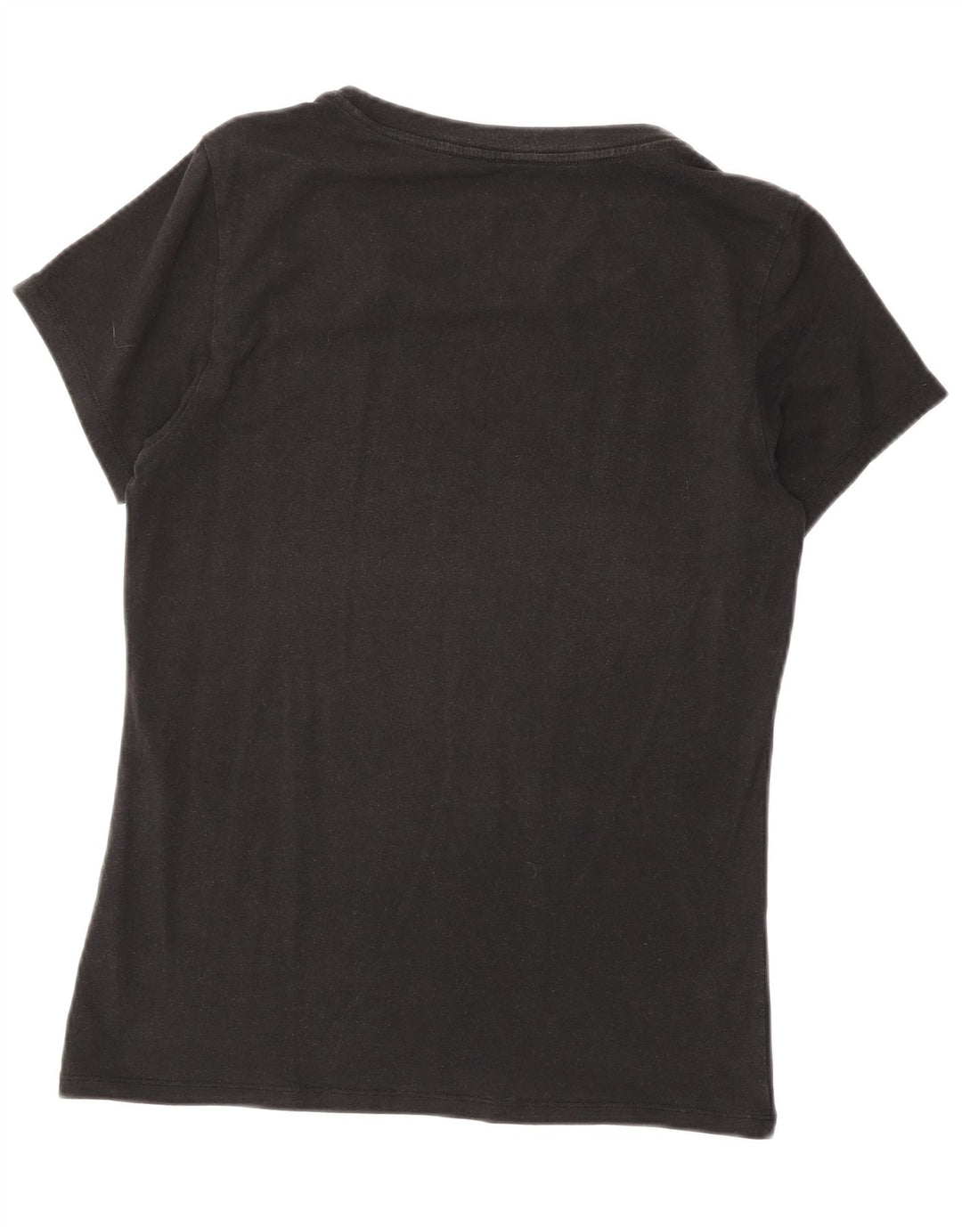 Calvin Klein Camiseta Feminina Top UK 12 Médio Algodão Preto