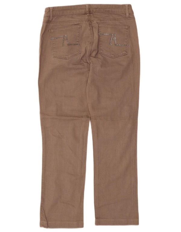 Jeans retos femininos ZARA EU 38 pequeno W28 L26 algodão marrom