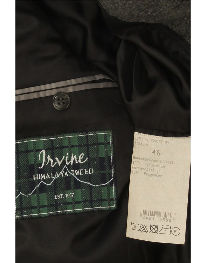 Jaqueta blazer masculina vintage com 2 botões IT 46 pequena lã cinza