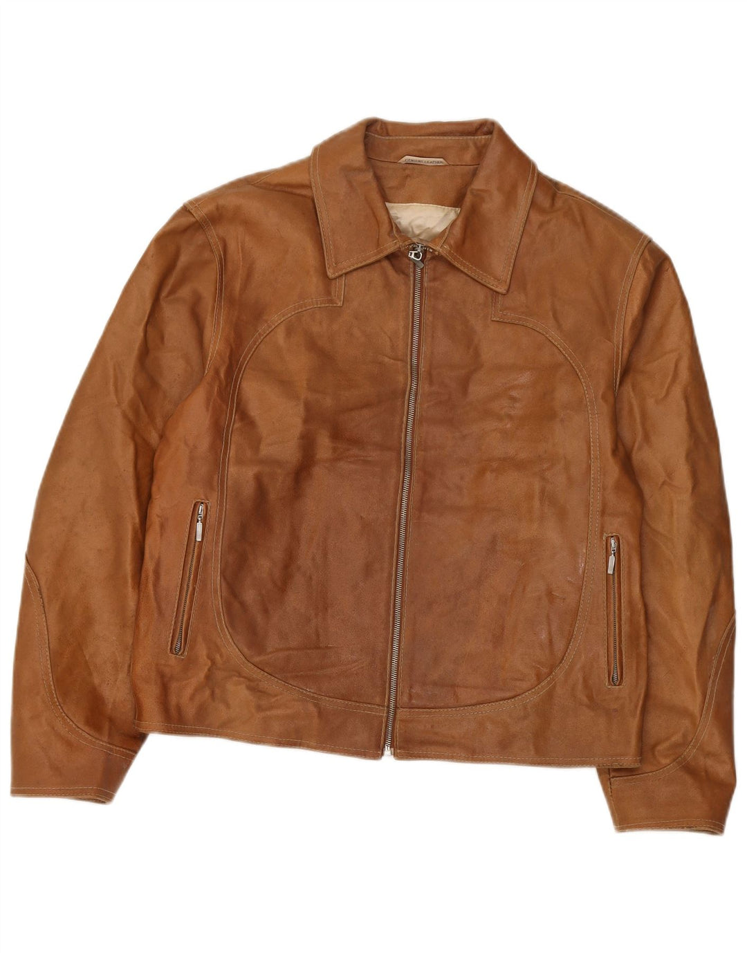 J.J.Scott Jaqueta de couro masculina IT 50 grande marrom